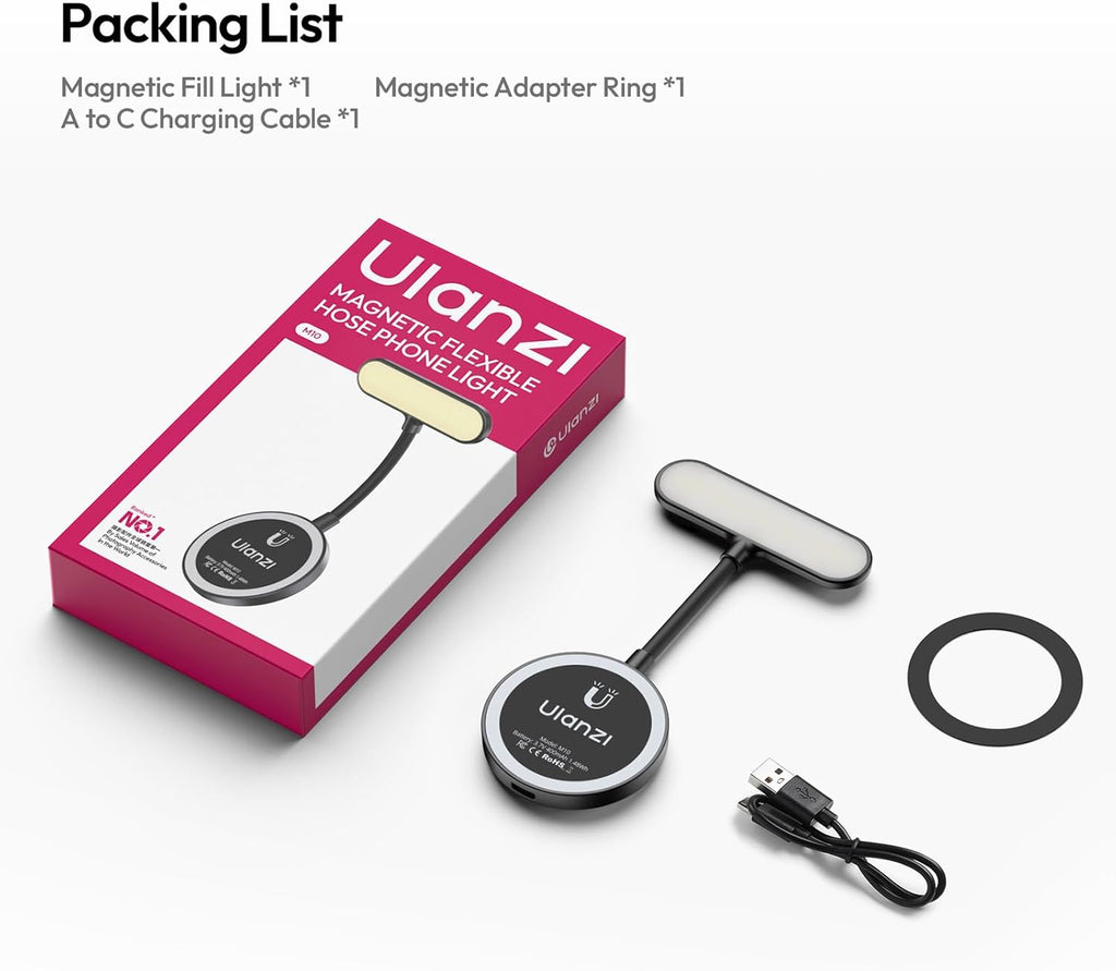 ULANZI M10 Magnetic Selfie Light Gooseneck Phone Reading Light with Magsafe