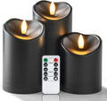 Homemory Black Flameless Candles Outdoor Waterproof, LED Halloween Candles