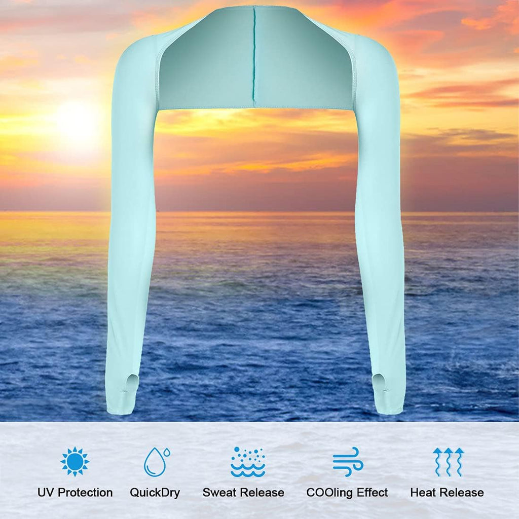 Cooling Shawl Arm Sleeves Sun Protection with Finger Hole Anti-UV, Comfortable Ladies Cooler Shrug Ideal for Women