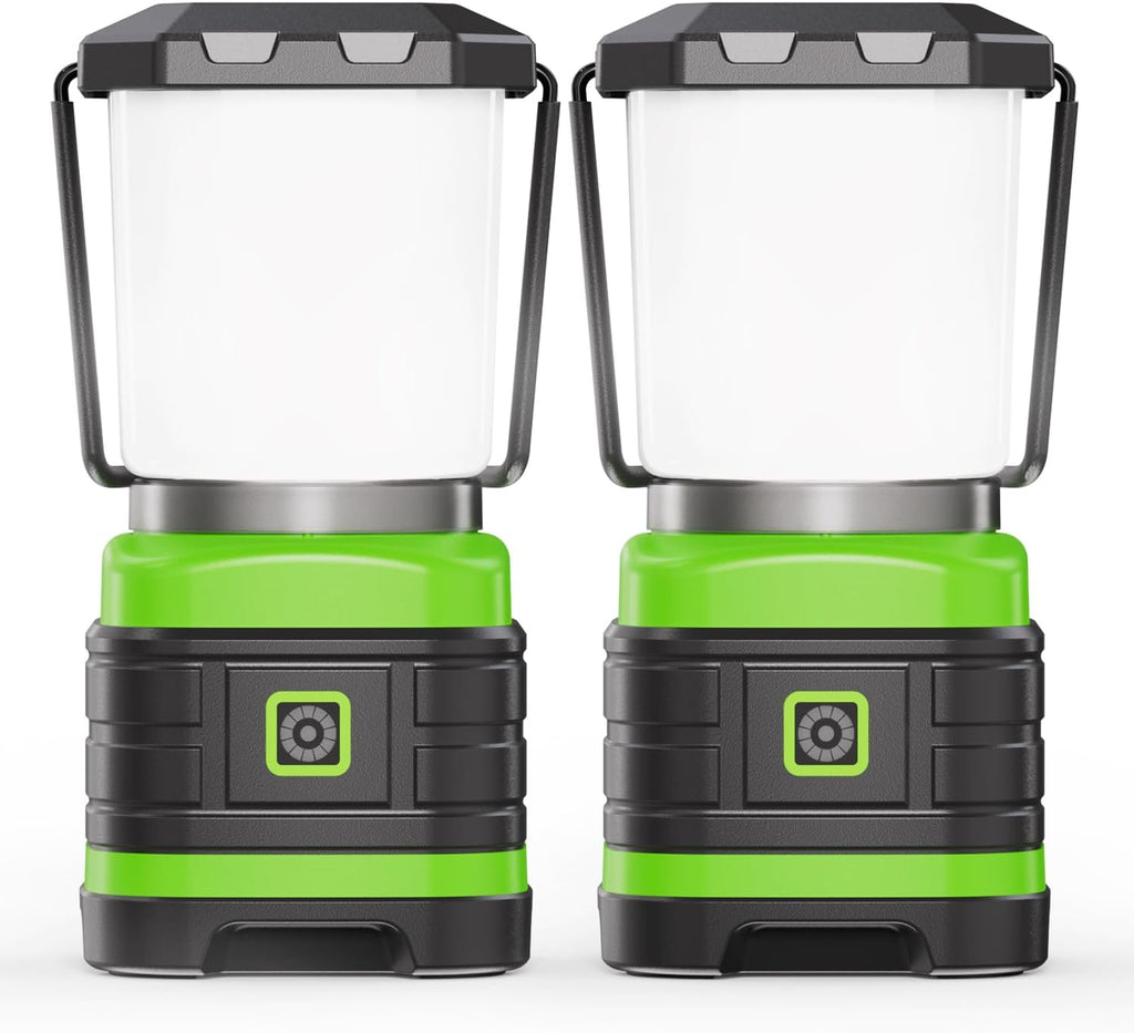 Lichamp LED Camping Lantern, Battery Powered LED Lights Camping Essentials, Portable Lanterns Flishlights for Emergency, Hurricanes, Outdoor Hiking, Power Outages, Survival Gear and Home Use, 2 Pack