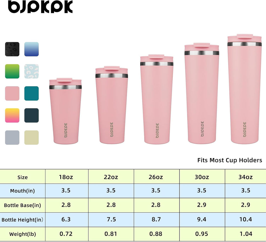 BJPKPK 30 oz Coffee Tumbler with Straw, Insulated Stainless Steel Cup