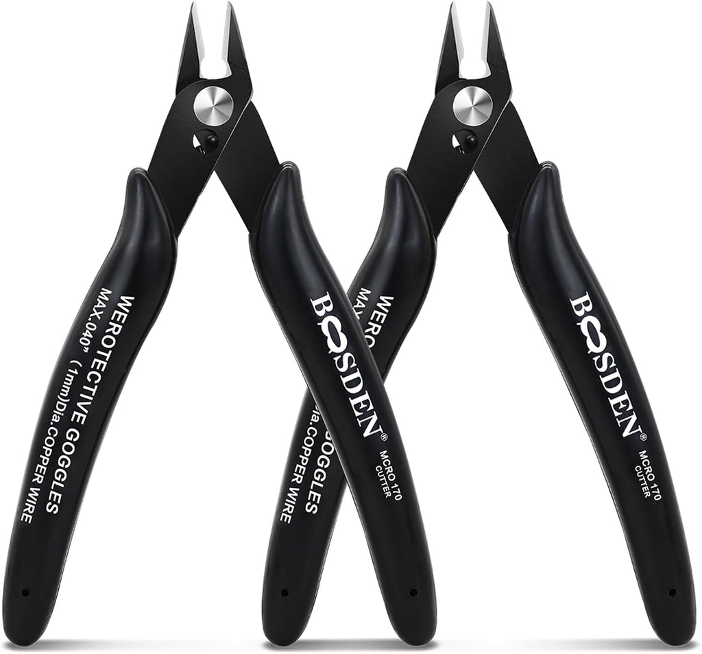 BOOSDEN 5 Pack Small Micro Wire Cutters Flush Cutter Pliers 5-Inch