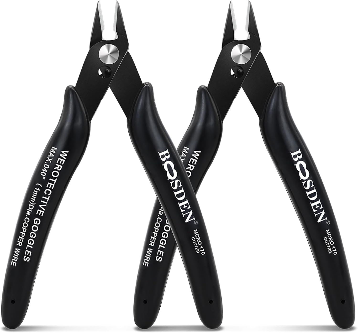BOOSDEN 5 Pack Small Micro Wire Cutters Flush Cutter Pliers 5-Inch