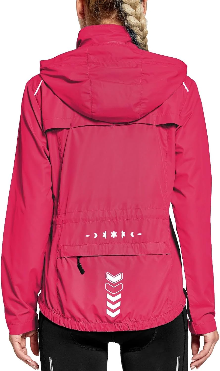 FitsT4 Sports Womens Running Cycling Windbreaker Reflective Jackets Hooded