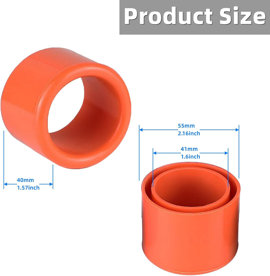 8 Pcs Orange Silicone Fishing Rod Holder Tube Cap Kit Fit for Fishing Rod Pole Rest Rack Insert Protectors Fishing Cart Accessories