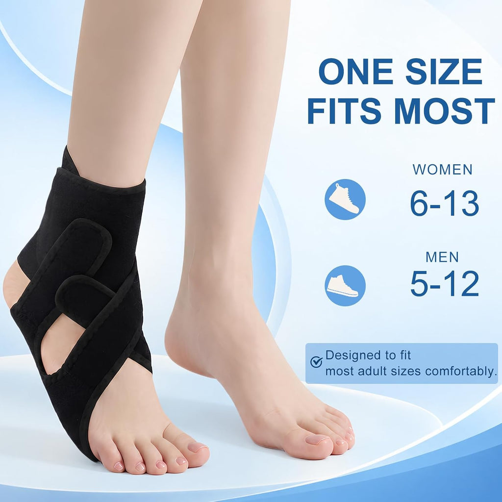 Foot Drop Brace Ankle Foot Orthosis AFO for Walking, Adjustable Ankle Support Brace for Foot Instability, Usable with Socks & Shoes, Includes Massage Ball
