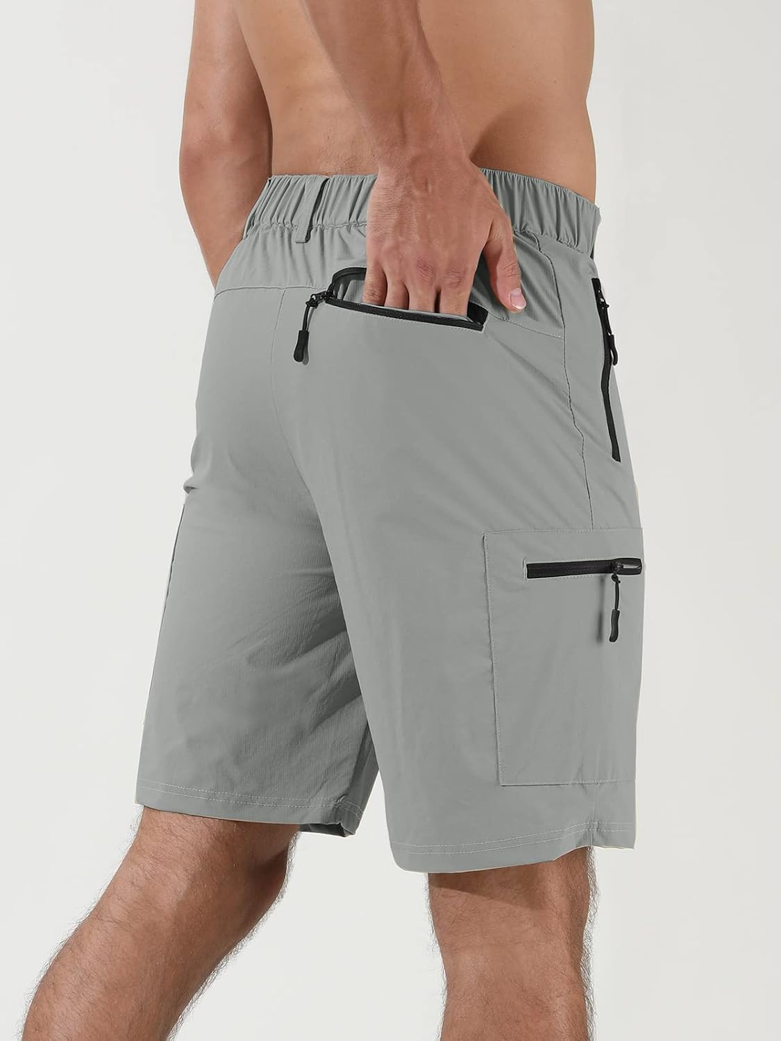 Suwangi Mens Hiking Cargo Shorts Casual Travel Tactical Short for Men | Lightweight，Breathable, Quick Dry，Water Resistant，Outdoor Shorts，Trip，Golf，Camping, Fishing Shorts with 5 Zipper Pockets