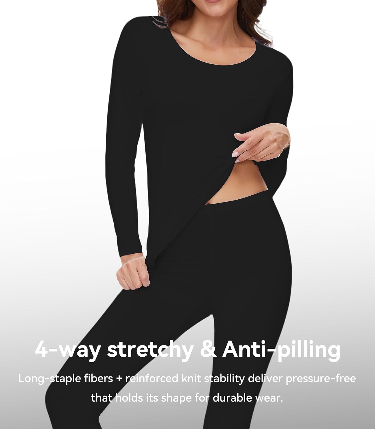 WiWi Soft Underwear for Women Thermal Long Johns Sets Super Warm Base Layer Top Pants Pajamas Set Viscose from Bamboo S-3X