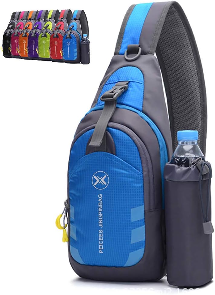 Peicees Chest Crossbody Sling Backpack Bag Travel Bike Gym Daypack for Women Men