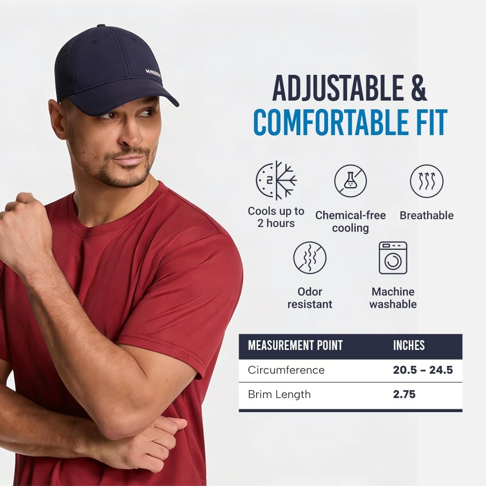 MISSION Cooling Vented Performance Hat Unisex Cap for Workouts, Golf & Running, Sweat & Water Activated Technology