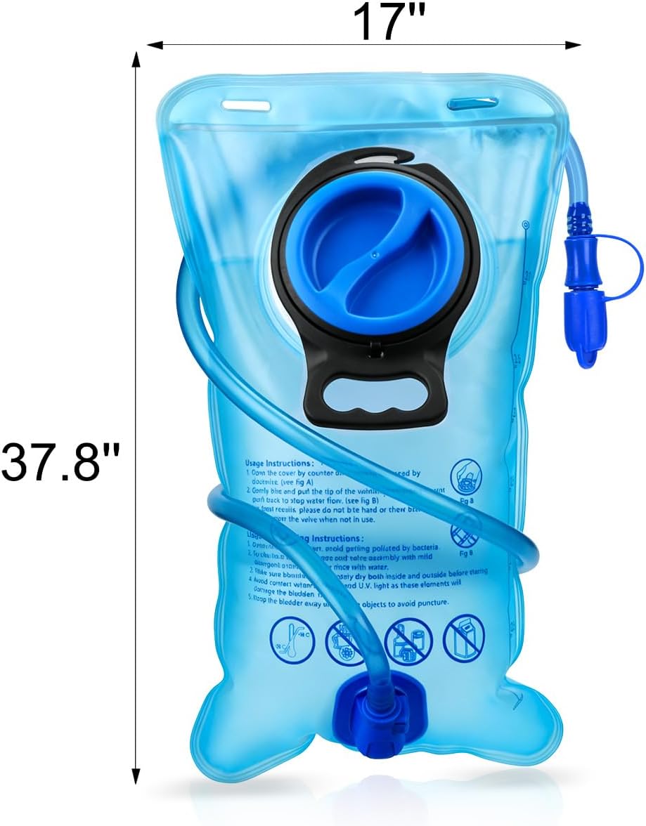 Mothybot 3L 2L 1.5L Hydration Bladder, Upgraded Leak Proof 50OZ/ 70OZ/ 100OZ 3 Liter Water Reservoir for Most Hydration Pack Replacement with Quick Release Insulated Tube & Auto Shut-Off Valve Outdoor