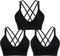 V Neck Sports Bras for Women Cross Back Workout Bra for Small Bust