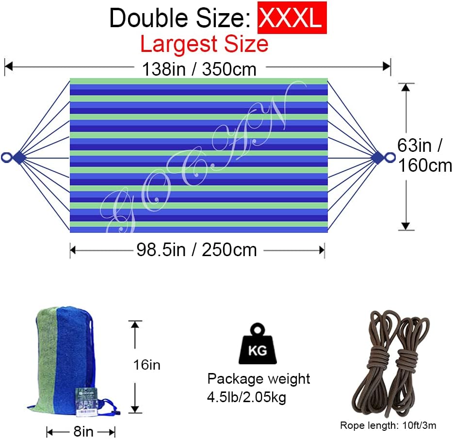 GOCAN Hammock Brazilian Style Extra Large Hammocks bedsize 250 x160cm
