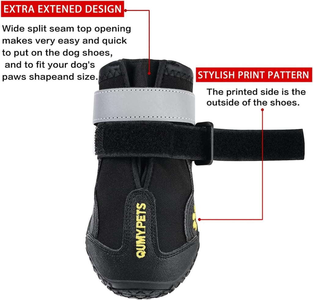 QUMY Dog Shoes for Hot Pavement, Dog Snow Boots & Paw Protectors for Winter