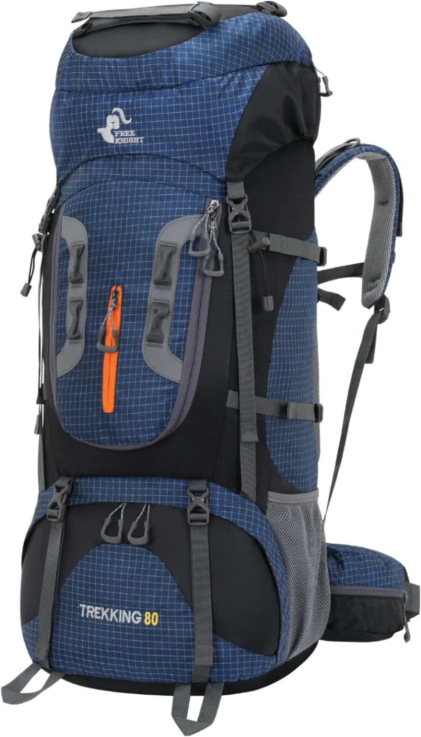 Bseash 80L Waterproof Hiking Camping Backpack with Rain Cover, Lightweight Outdoor Sport Travel Daypack for Climbing Touring