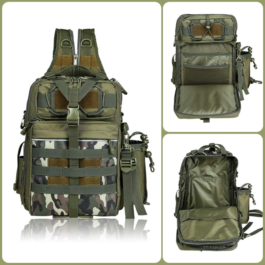 BLISSWILL Outdoor Tackle Bag - Large Water-Resistant Fishing Backpack
