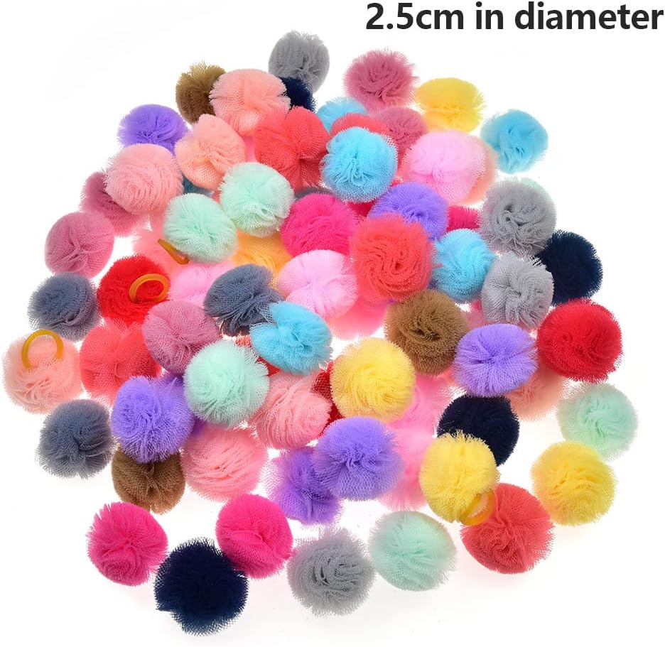 100Pcs Dog Hair Bows with Rubber Bands for Small Medium Dogs