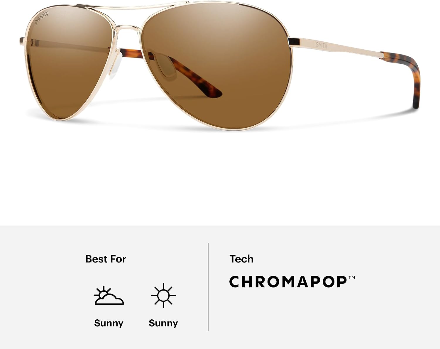SMITH Langley 2 Aviator Sunglasses – Medium Fit