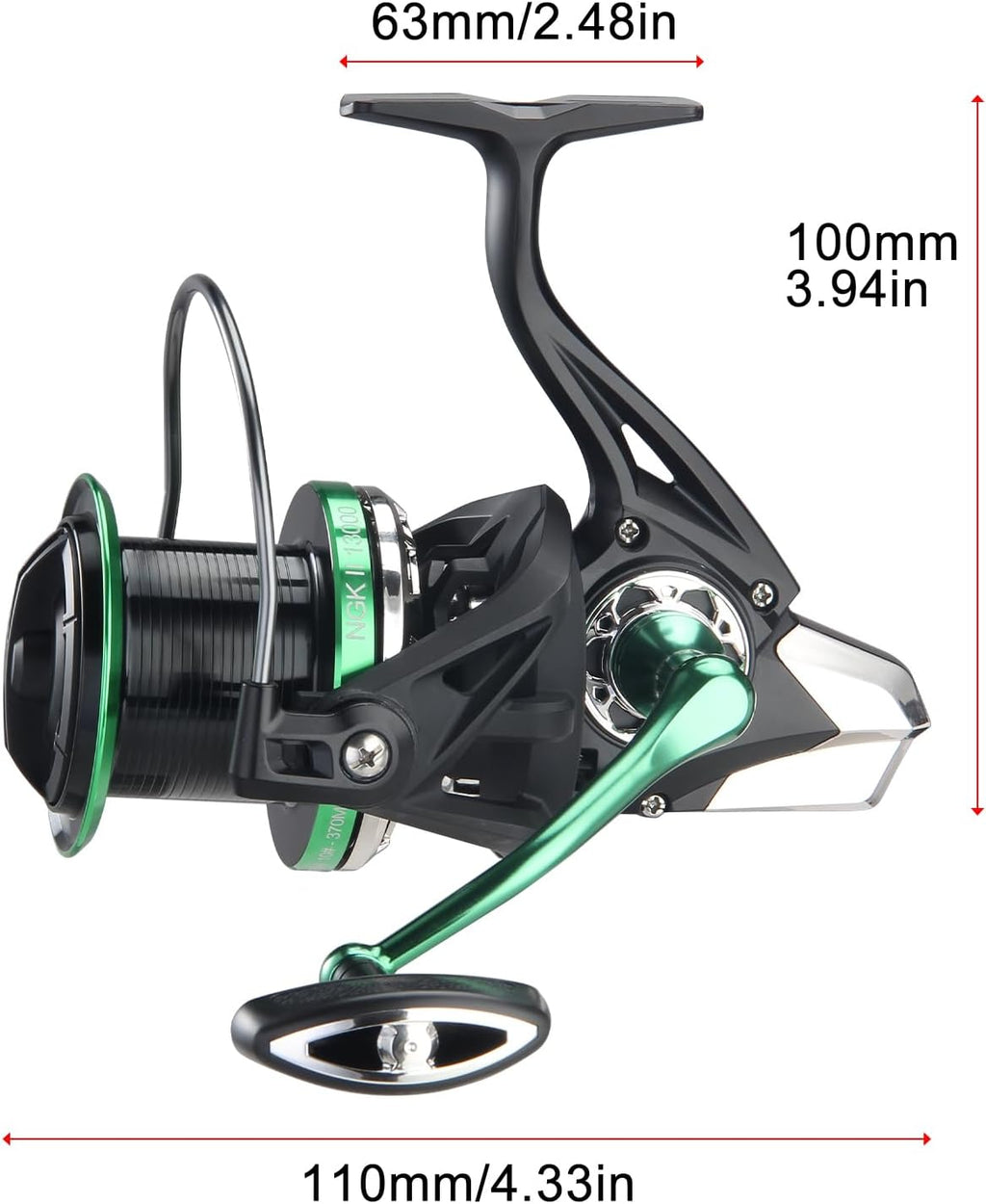 HAUT TON Spinning Reel, 6+1BB Metal Surf Fishing Reels, 55lbs Max Drag