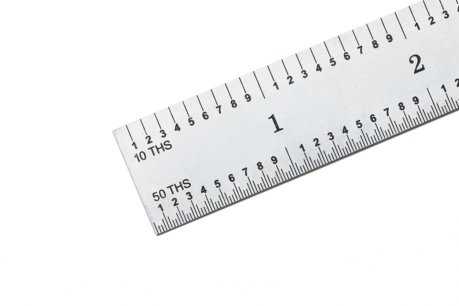 PEC Tools 18" Flexible Metal Ruler, 3R Graduation, Precision Measuring Tool