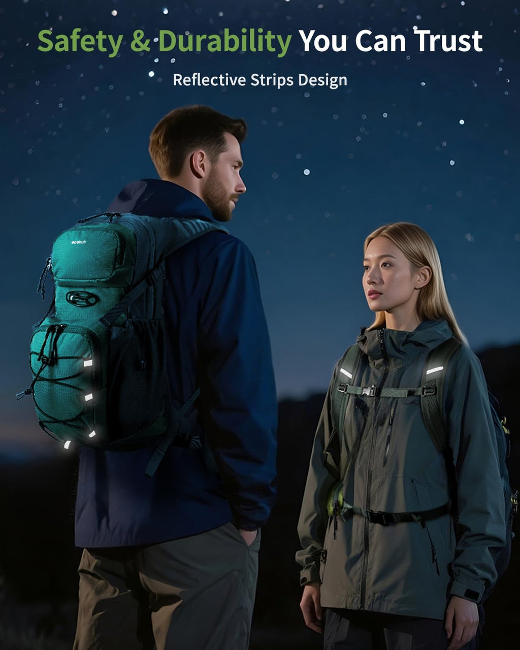 ECOHUB 20L Lightweight Hydration Backpack with 2L Water Bladder&Waist Pack