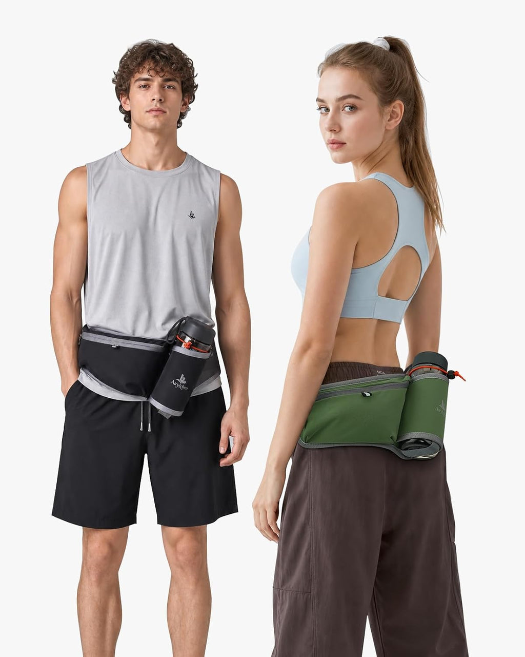 Fanny Pack with Water Bottle Holder, RFID Blocking Running Belt Bag