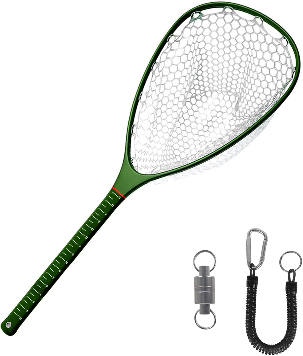 Aventik Fly Floating Fishing Net Carbon Fiber Landing Trout Net Light Weight Clear Rubber Ghost Net Catch & Release