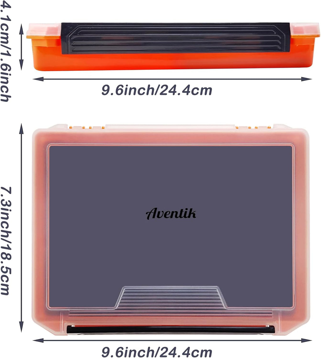 Aventik Fishing Tackle Box Slit Foam Case Jig Box Head Hooks Spinners Spoons Storage Tackle Tray (Orange-3501lure box)