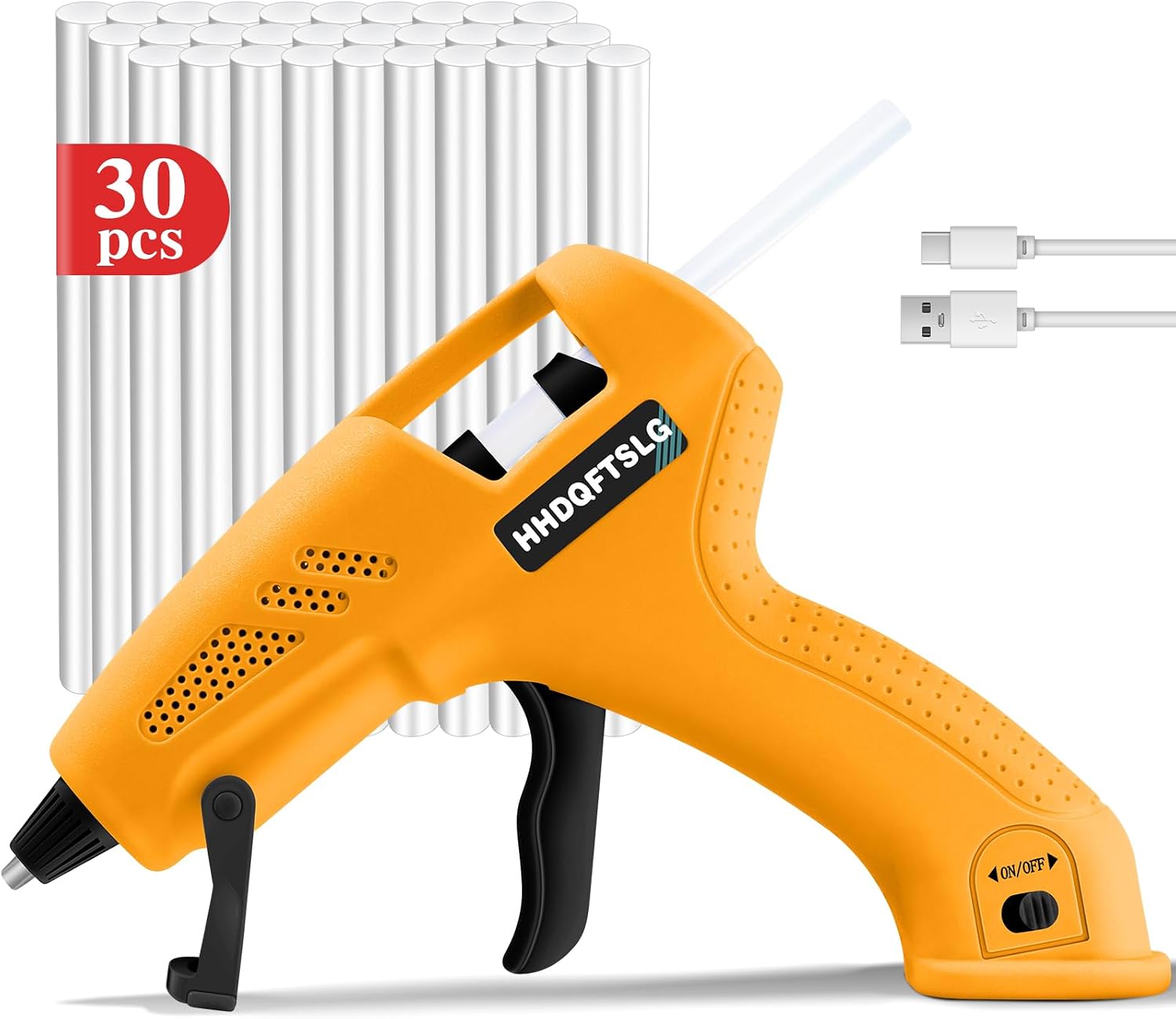 Cordless Hot Glue Gun Kit with 30 Sticks, Fast Heating 2.6Ah Rechargeable