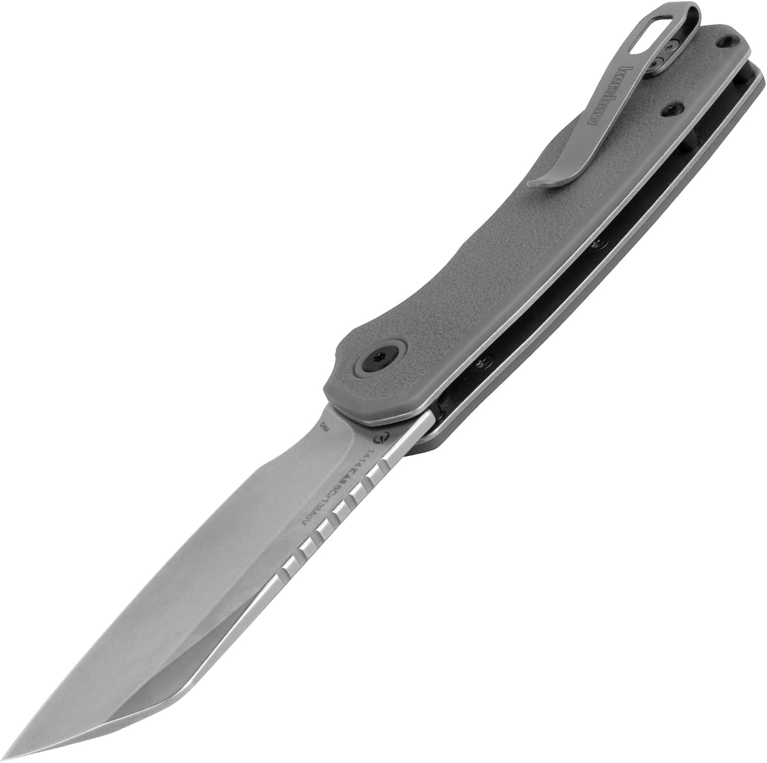 Kershaw Wharf Pocket Knife, Gray, 2.8 Inch Cleaver Blade