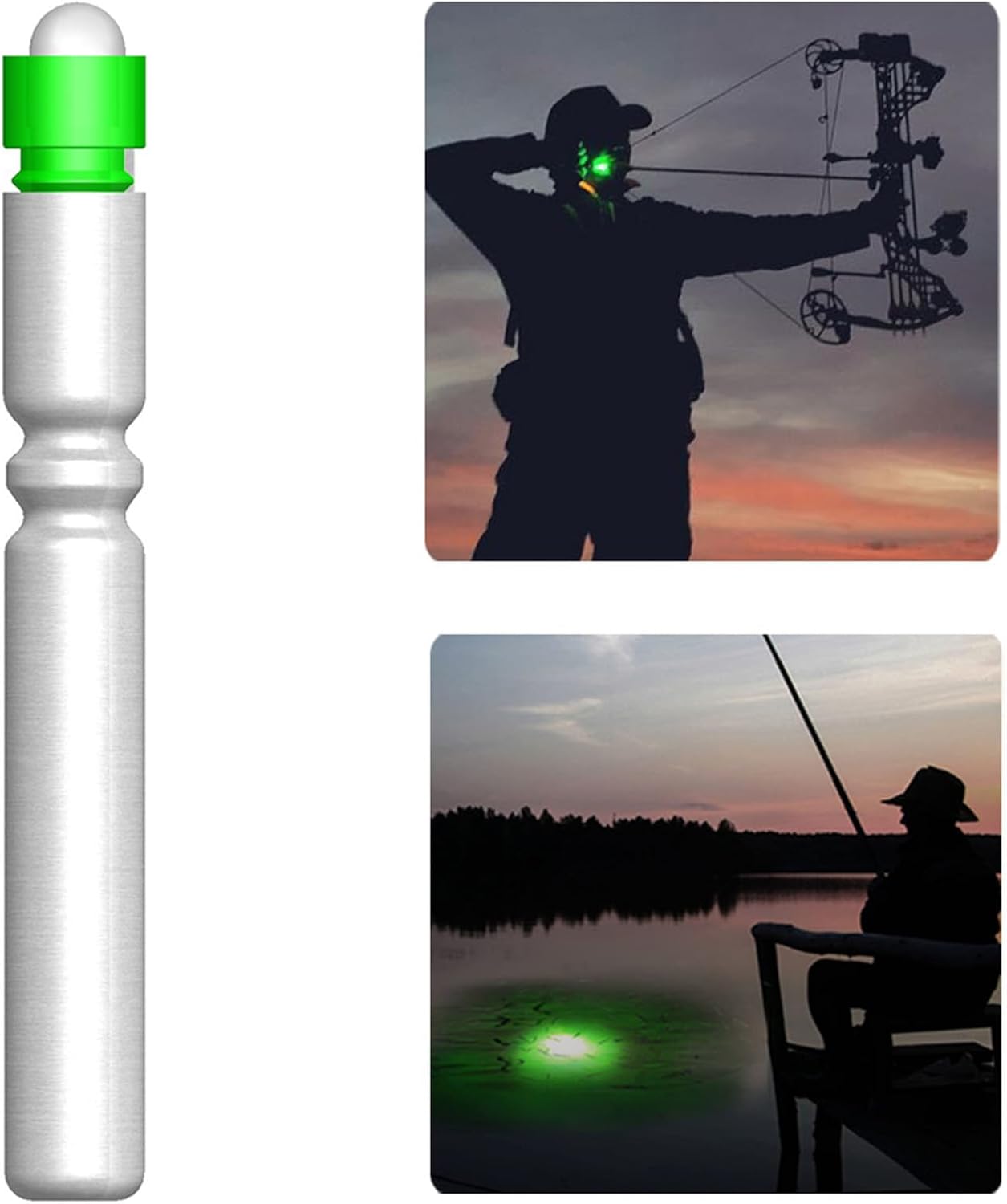 CosiComu Fishing Bobber Lights,Night Fishing Float Lights,Fishing Glow Sticks,Lighted Nocks for Arrows 6-Pack