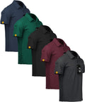 ZITY 5 Pack Mens Polo Shirt Short Sleeve Moisture Wicking Golf T-Shirt
