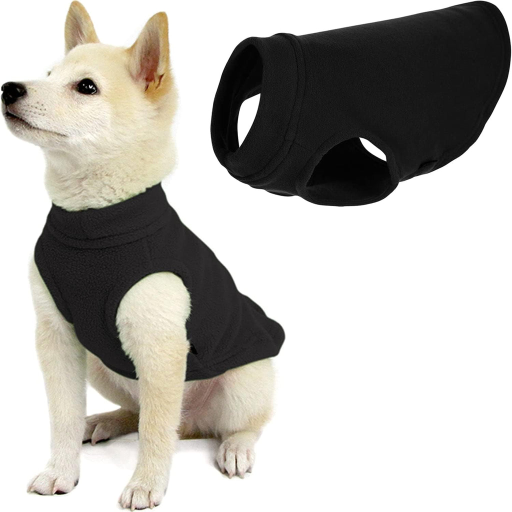Gooby Stretch Fleece Vest Dog Sweater, Black, Medium
