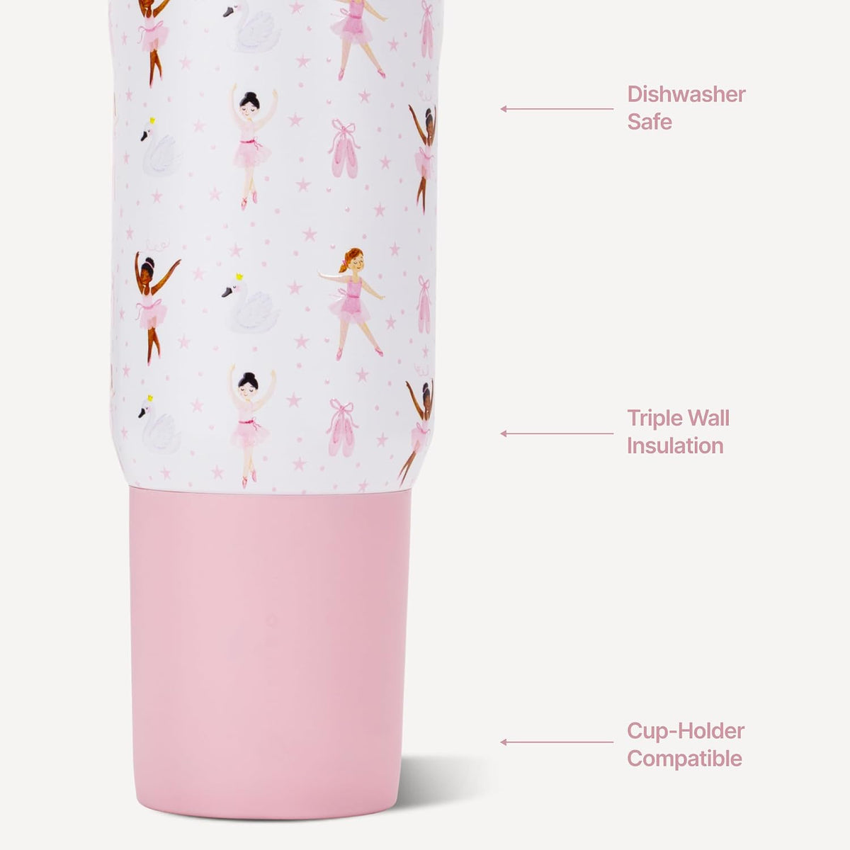HydroJug Sport 20 oz Insulated Stainless Steel Water Bottle, Ballerina