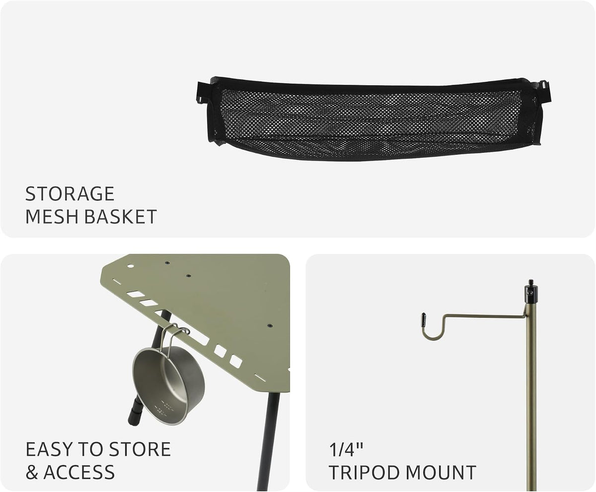 Naturehike Tactical Camping Table - Adjustable Height, 5.7 lbs, Quick Setup