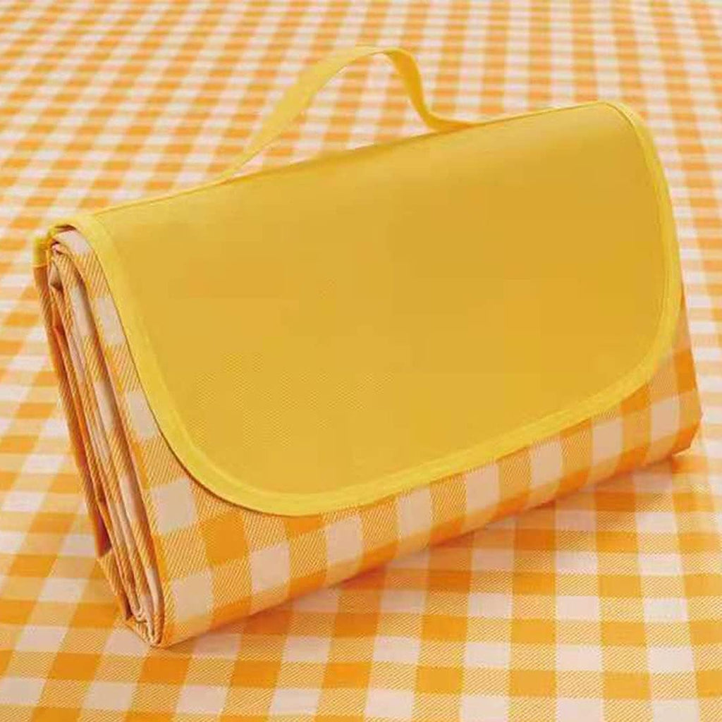 Extra Large Picnic Blanket Beach Blankets, 80''x60'' Picnic Mat Waterproof Sand Proof Foldable Portable for Outdoor Camping Hiking Travel Grass Park Music Festival Lawn Mats (yellow, 80x60 inch)