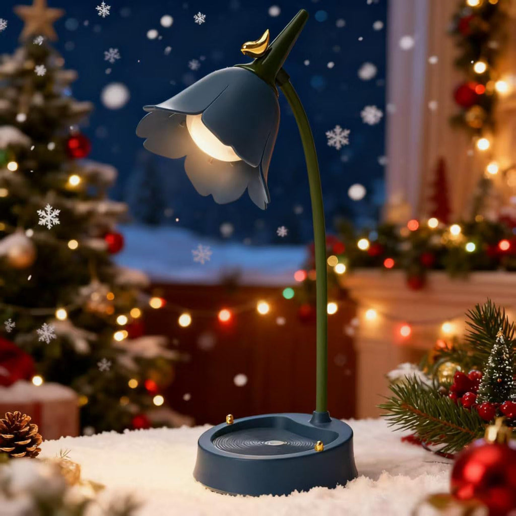 magical JD LED Desk Lamp Cordless Table Light Adjustable Gooseneck Dimmable Touch Rechargeable Battery Eye-Caring Night Light for Kids, Mini Cute Lamp for College Dorm Bedroom Reading (Blue)