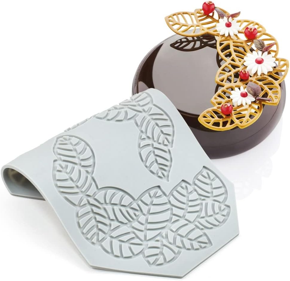 Hollow Leaf Silicone Molds Lover Heart Chocolate Molds Geometry 3D Silicone Mould Chocolate Candy Leaf Mold Sugar Craft Cake Decoration Cupcake Top (H_Leaf_8.12 * 5.68 * 0.12inch)