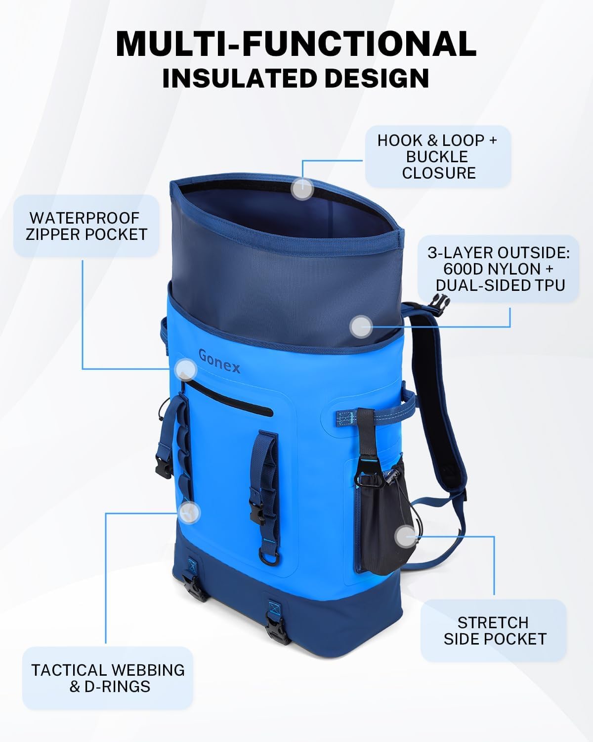 Gonex Cooler Backpack, 40 Can Insulated Soft Cooler Bag, Waterproof