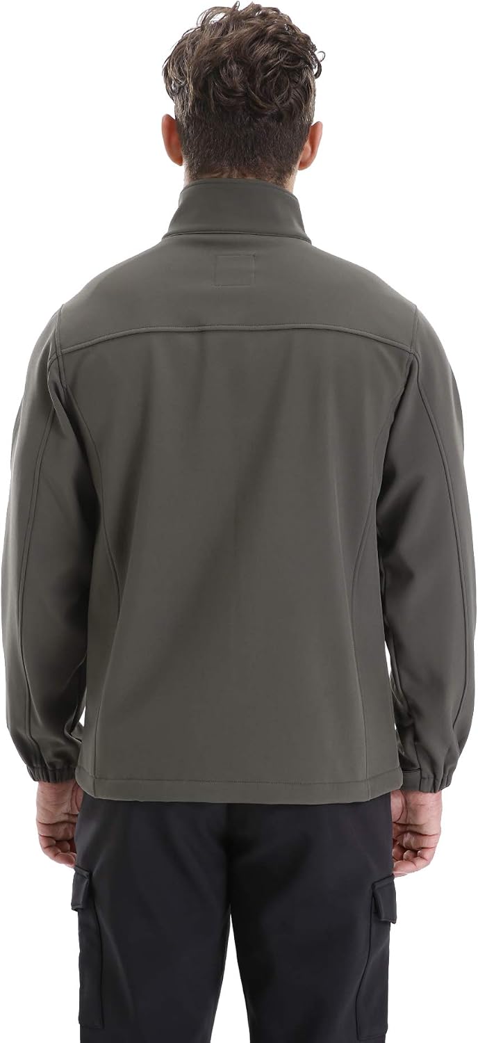 TRAILSIDE SUPPLY CO. Men's Softshell Jacket Fleece Lined Windbreaker,Lightweight Water Resistant Winter Coat