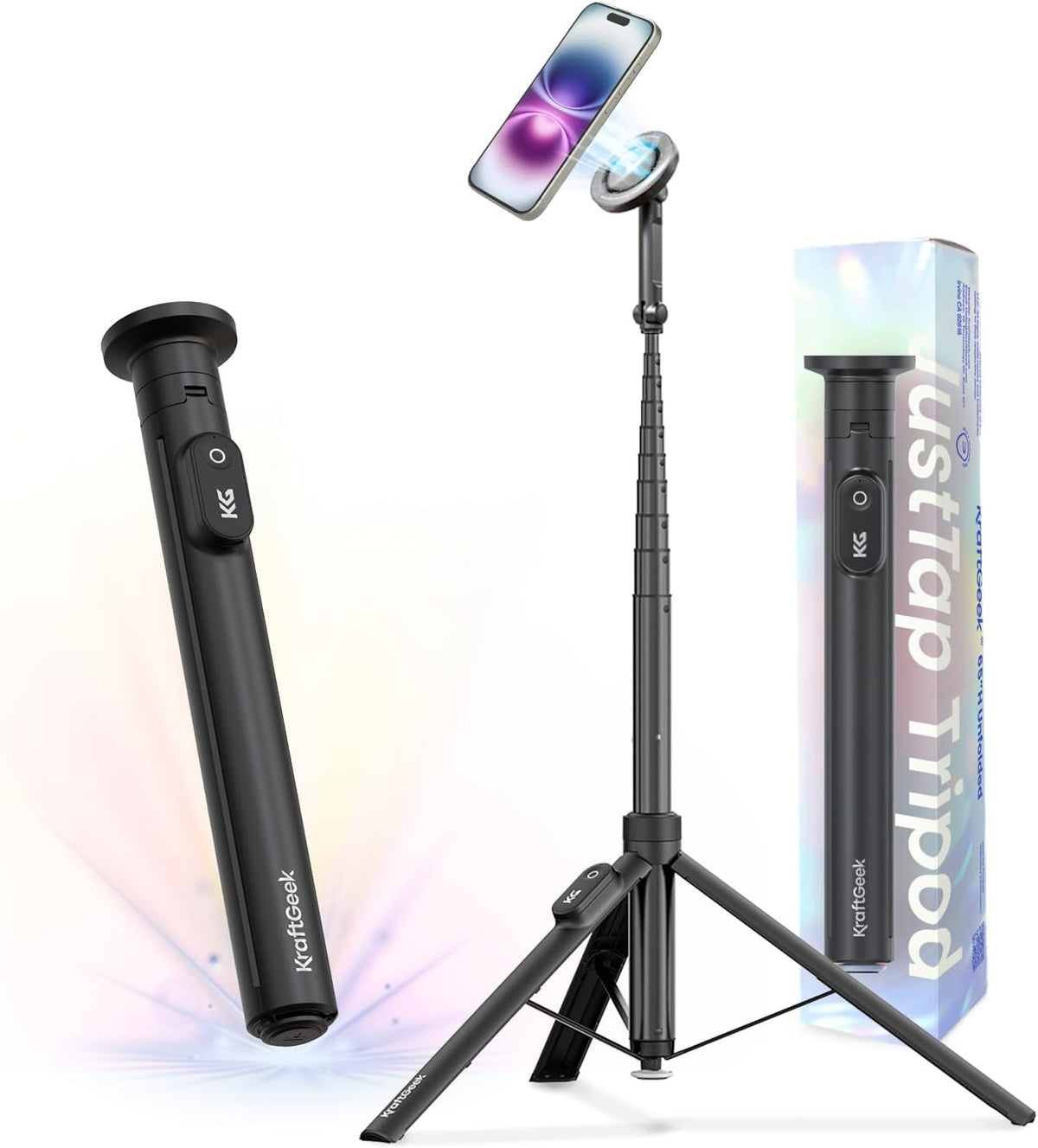 KraftGeek Magnetic Phone Tripod for iPhone, JustTap Tripod for MagSafe