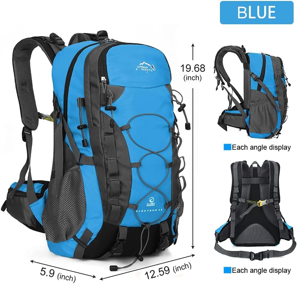 INOXTO lightweight Hiking Backpack 35L/40L Hiking Daypack with Waterproof Rain Cover for Travel Camping Outdoor Men and Women