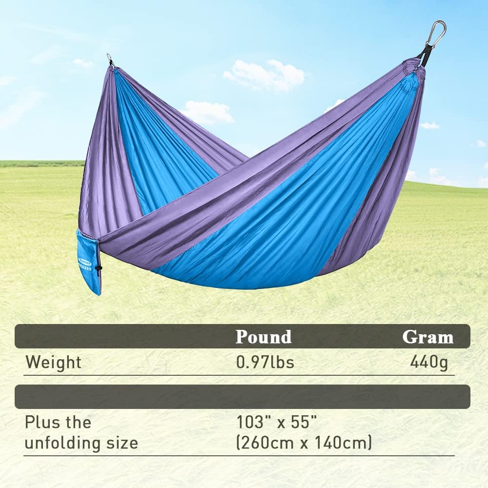Forbidden Road Camping Hammock 400lbs Capacity Portable Hammock for Outside, Backyard, Travel, Backpacking, Beach