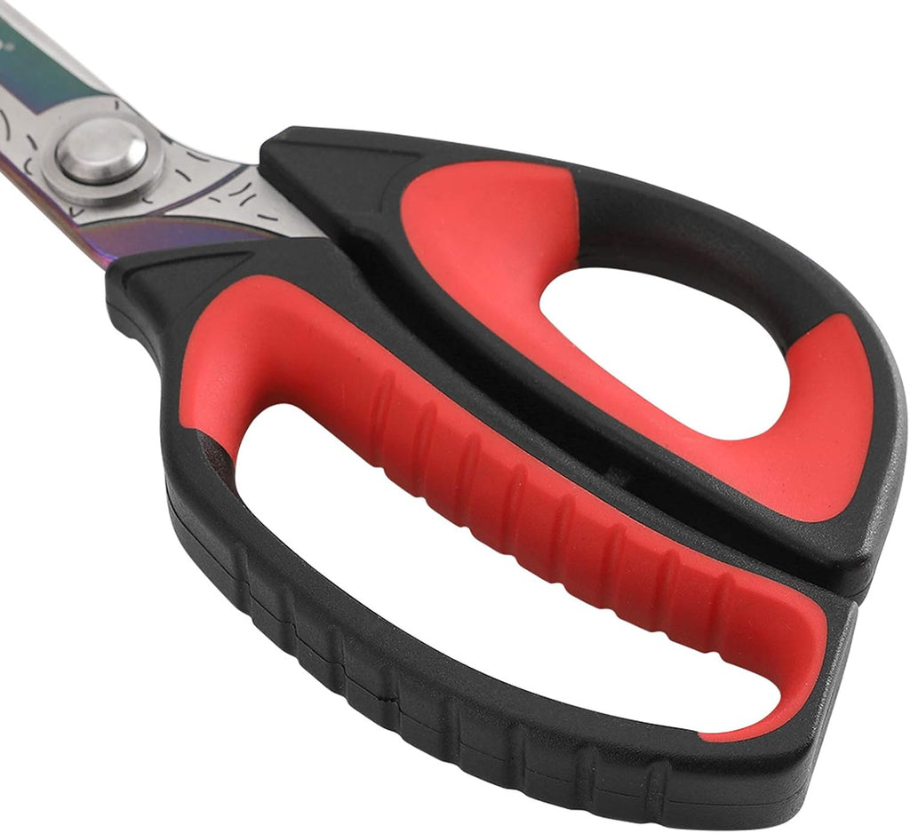 LIVINGO 10" Heavy Duty Multipurpose Shears for Shop & Garden (Red/Black)