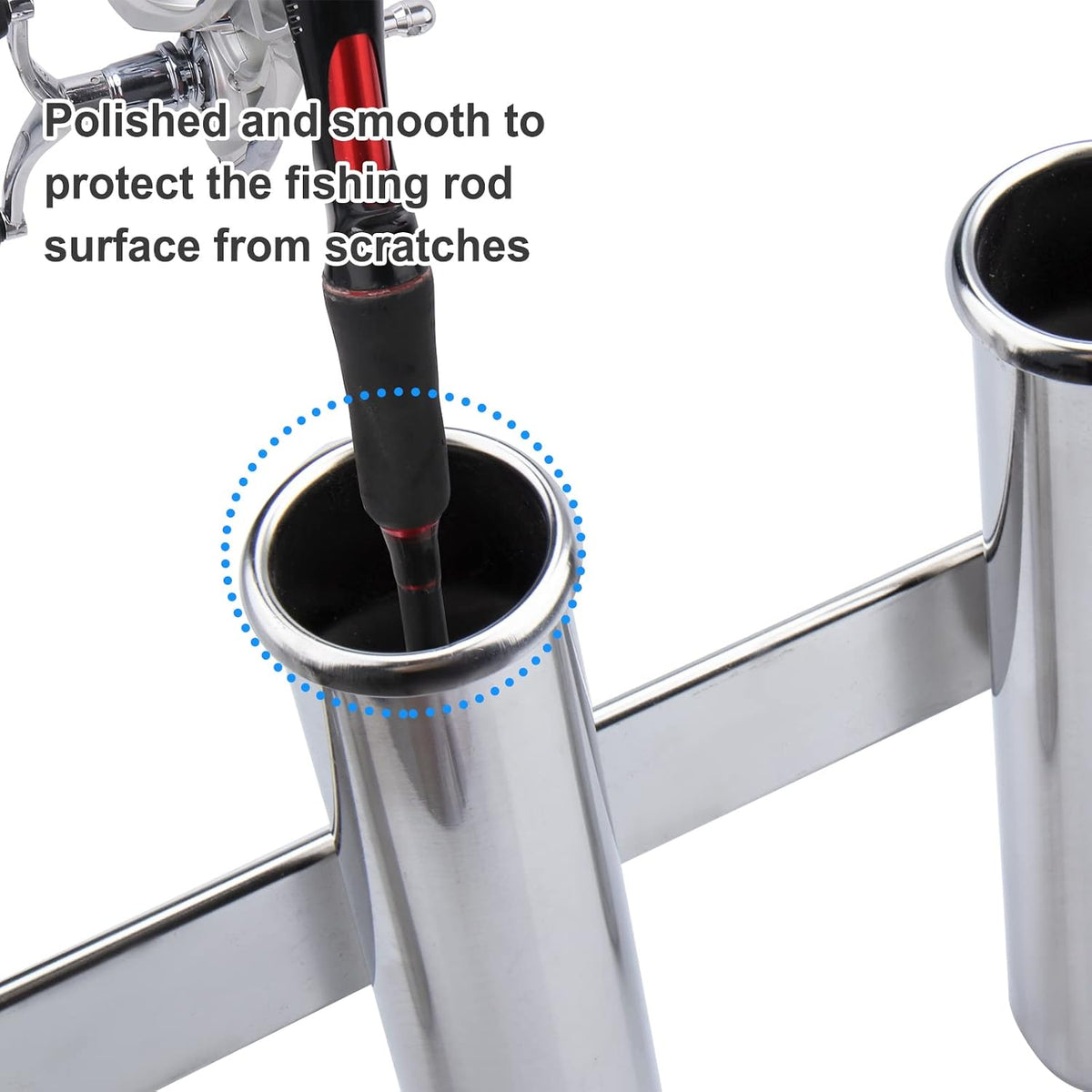 Fishing Rod Holder for Boat, Vertical Wall Mounted Fishing Rod Rack, Stainless Steel Rod Holder for Marine Boat,Fishing Boat, Truck (4 Tubes Standard)