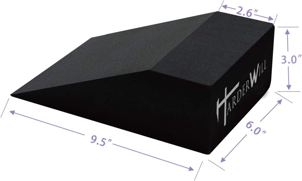 Yoga Foam Wedge Blocks (Pair), Calf Raise Block, Calf Stretcher, Yoga Wrist Support, Balance, Pushup, Fitness, Pilates, Heel Stretcher, Squat Wedge with Gym Bag