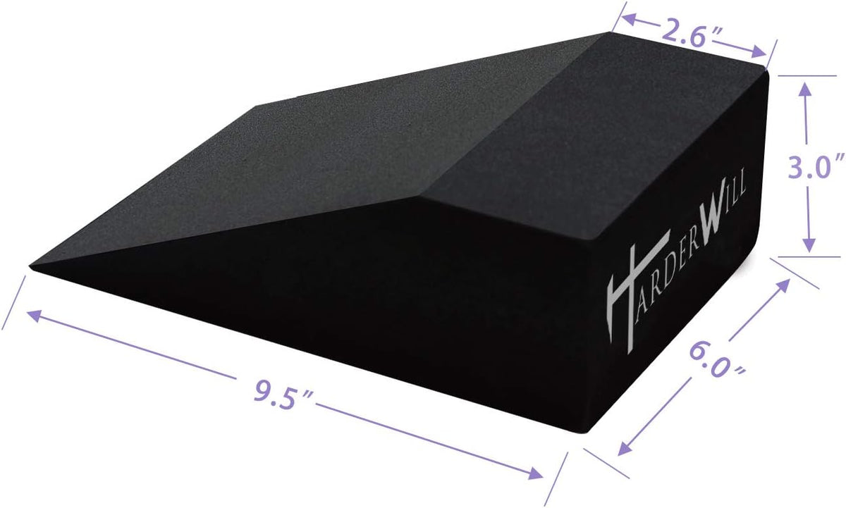 Yoga Foam Wedge Blocks (Pair), Calf Raise Block, Calf Stretcher, Yoga Wrist Support, Balance, Pushup, Fitness, Pilates, Heel Stretcher, Squat Wedge with Gym Bag