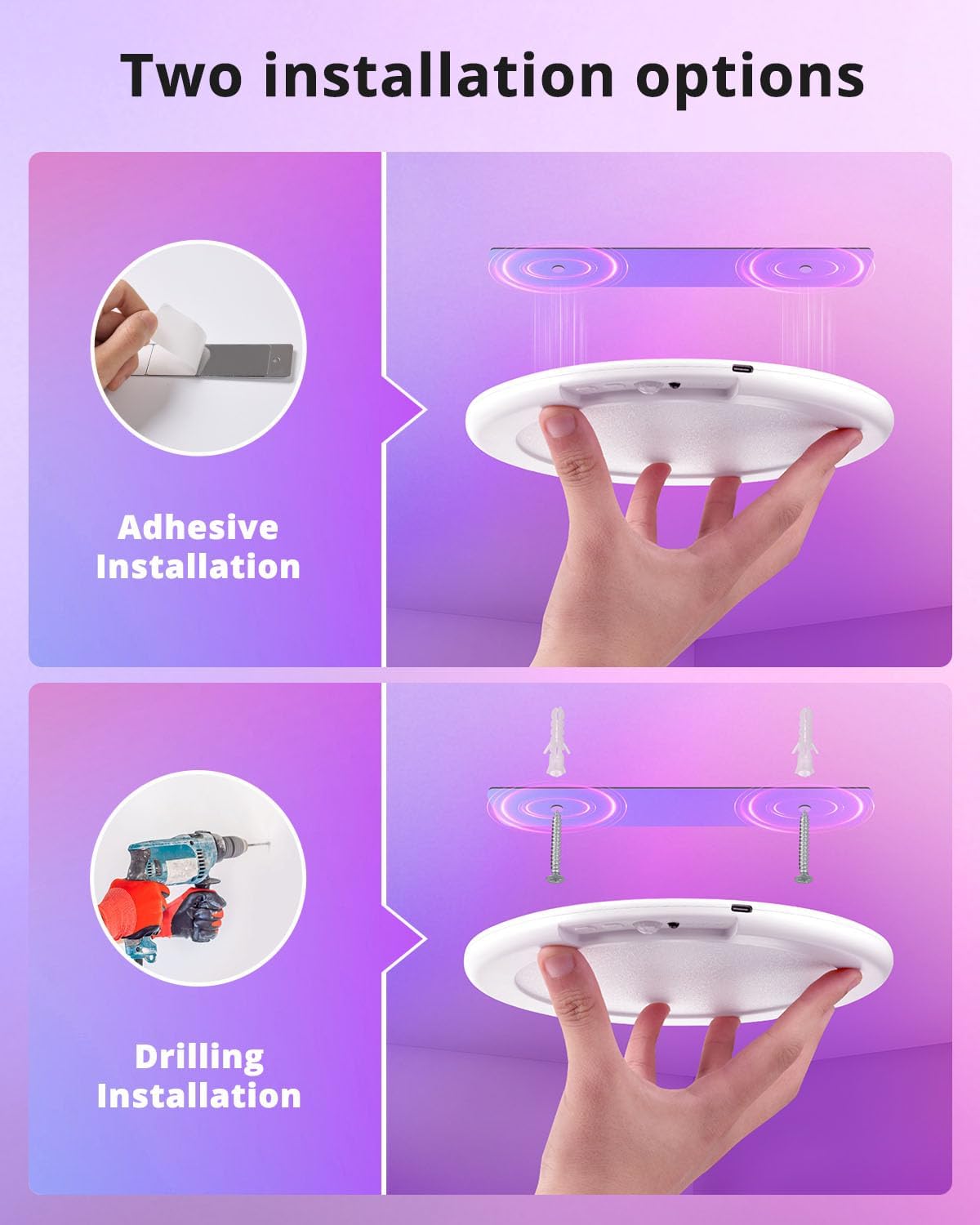 wowatt RGB Rechargeable Shower Lights for Inside Shower Waterproof IP44