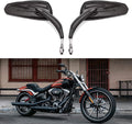 DREAMIZER Sportster Mirrors Compatible with Harley Road King Street Electra Glide Dyna Softail Road Glide Motorcycle Rearview 1982-2026 (Black Irregular)