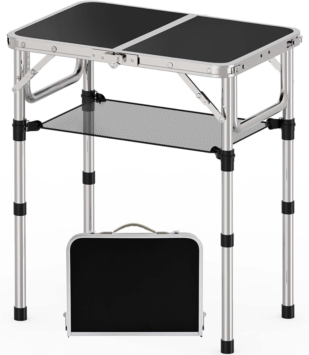 YihuiKo 3ft Folding Table, Portable Camping Table with Storage Net